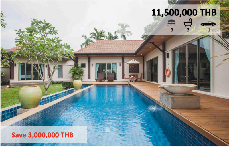  Picture 3 bedroom private pool villa for sale in Naiharn, Phuket 