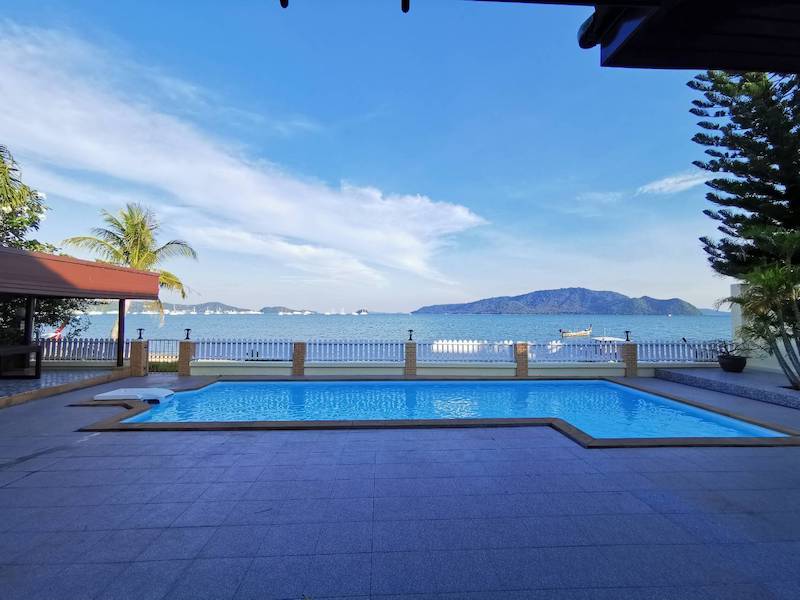  Picture Beachfront 3 bedroom pool villa for rent in Chalong Bay