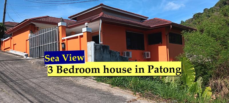  Picture Seaview 3 bedroom house for sale on the hills of Patong, Phuket